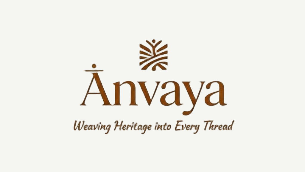 Anvaya logo with tagline 'Weaving Heritage into Every Thread' on a white background